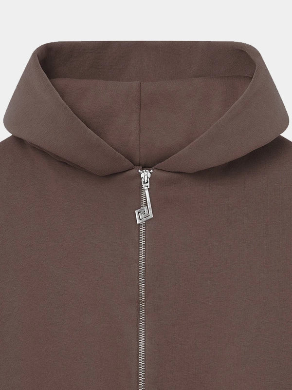 Brown Perplex Zip Hoodie