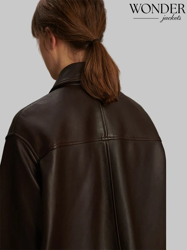 Brown Soeur Vincenzo Leather Jacket