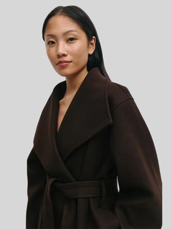 Brown High Neck Short Jacket