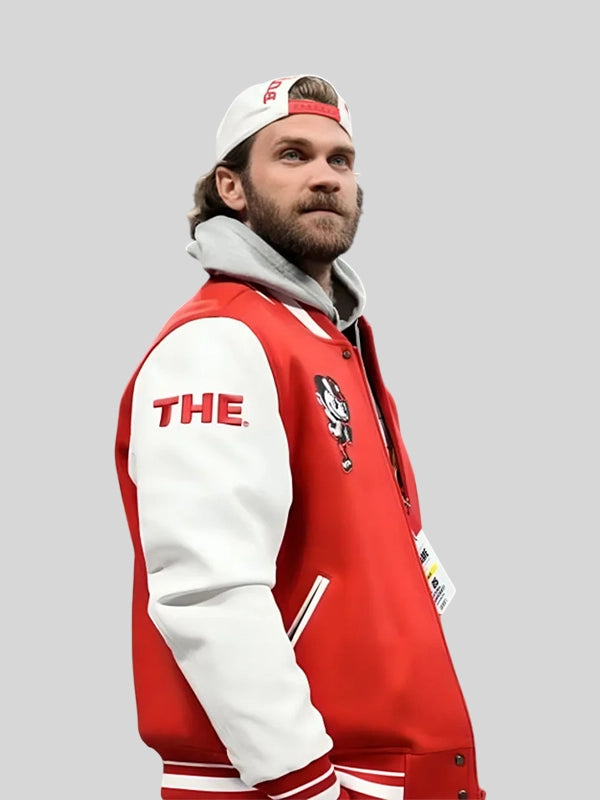 Bryce Harper Ohio State University Zipper Jacket Red and White