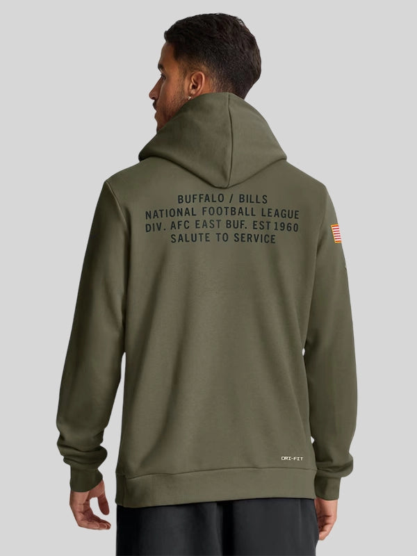 Buffalo Bills Nike 2025 Salute to Service Sideline Standard Issue Dri FIT Hoodie
