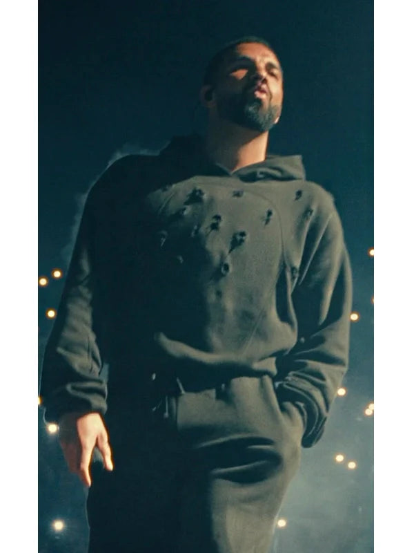 Bullet Hole Drake Hoodie Black