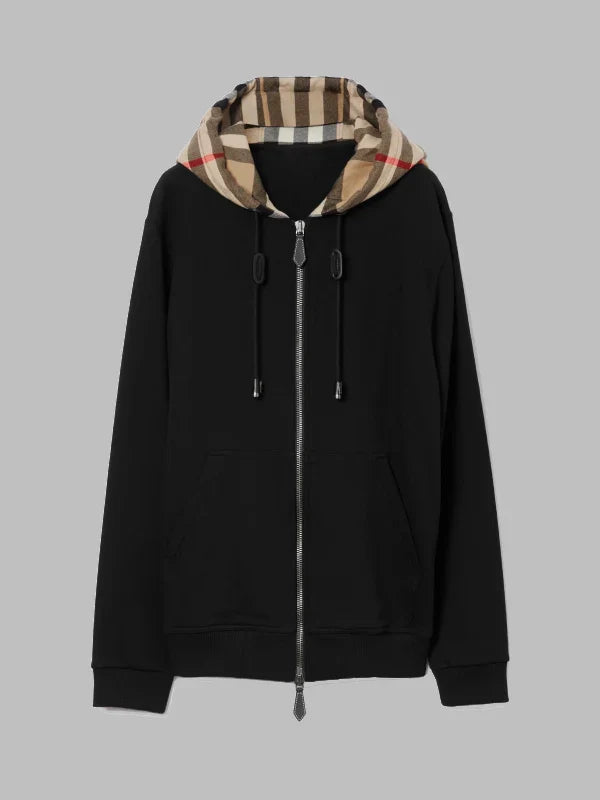 Burberry Zip Up Hoodie Black