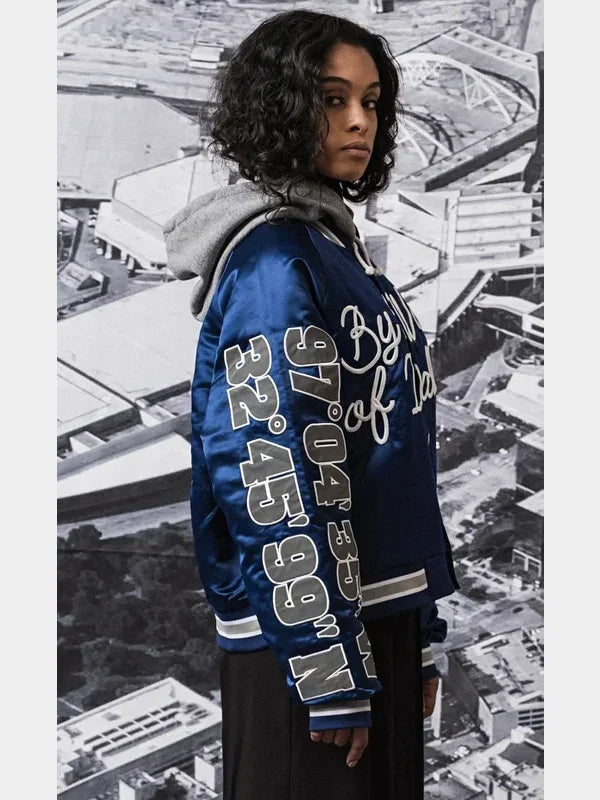 By Way of Dallas Cowboys Blue Varsity Jacket