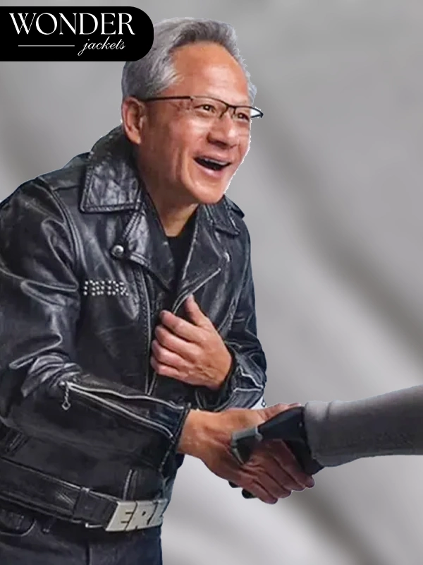 CEO of NVIDIA Jensen Huang ERL Black Leather Jacket