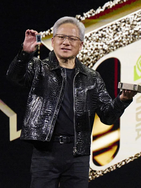 CES2025JensenHuangBlackLeatherJacket