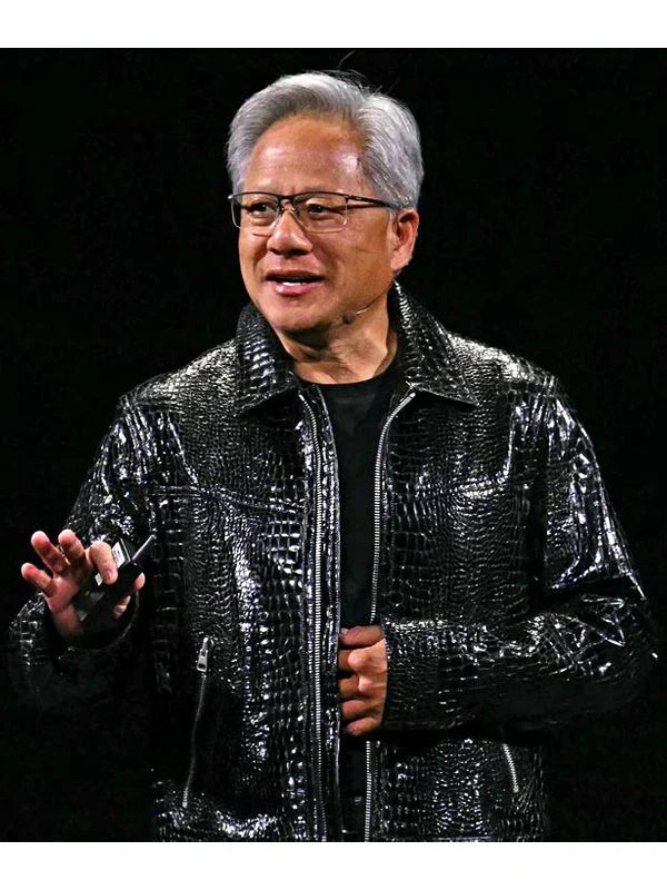 CES2025JensenHuangCrocodileLeatherJacketBlack