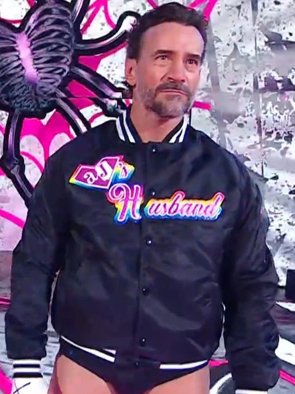 CM Punk Wrestlepalooza 2025 AJ’s Husband Black Jacket