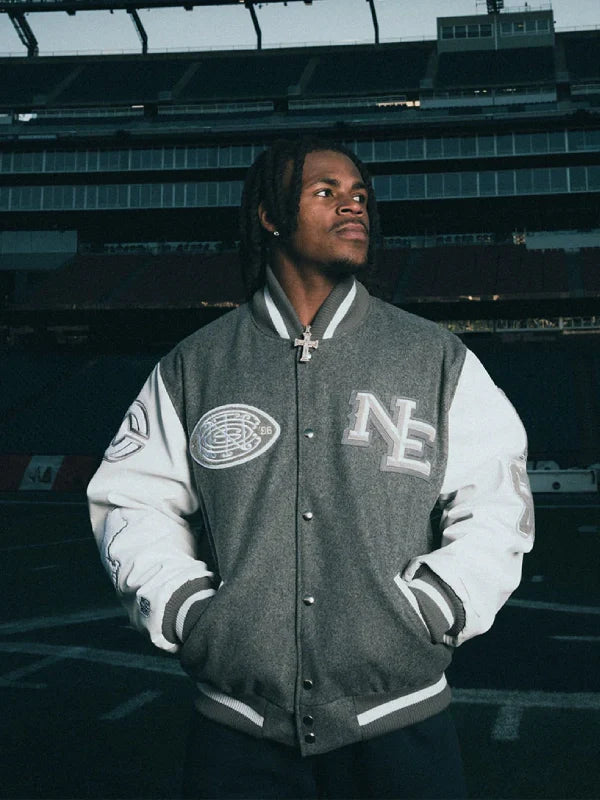 CNCPTS x Nike x Patriots 2025 Rivalries Wool Varsity Set in Jacket Grey White