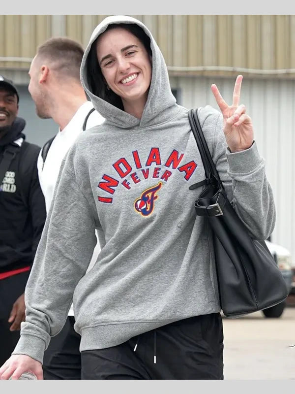 Caitlin Clark Indiana Fever Chenille Grey Hooded
