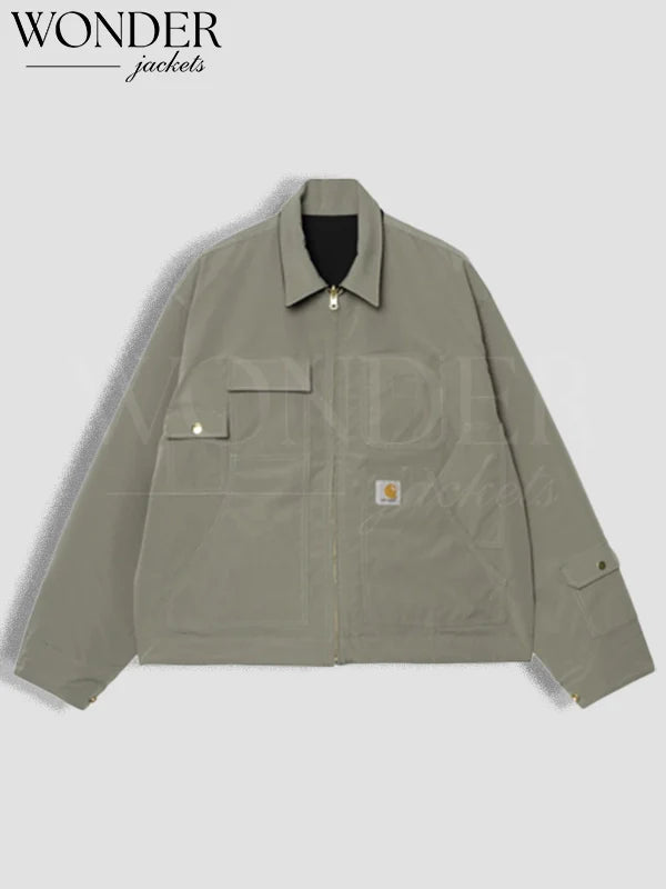 Carhartt WIP x INVINCIBLE Reversible Detroit Jacket Black and Grey