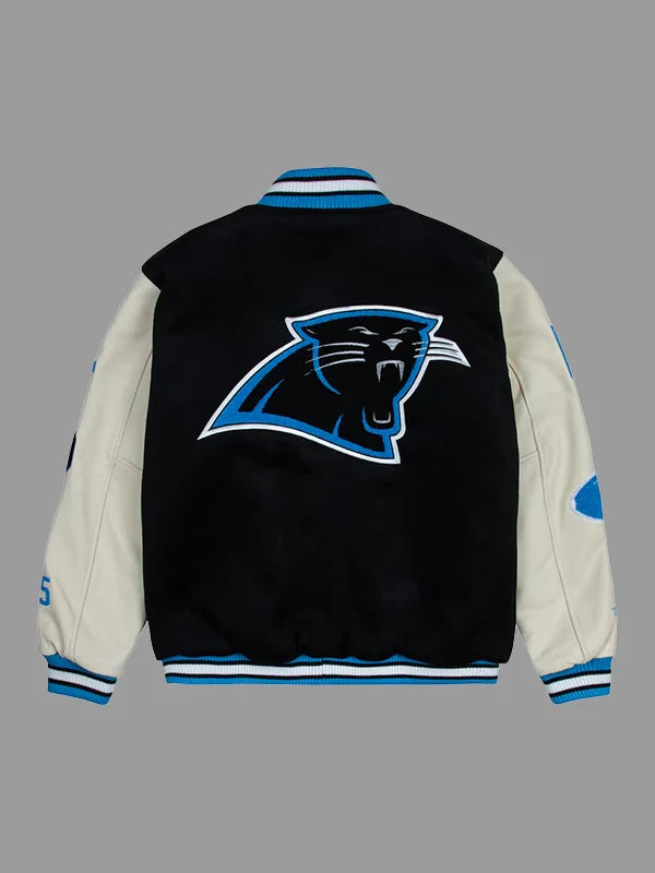 Carolina Panthers GOLF WANG Black Varsity Letterman Jacket