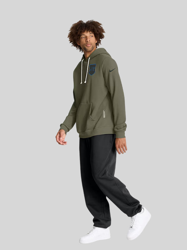 Carolina Panthers Nike 2025 Salute to Service Sideline Standard Issue Dri FIT Hoodie Olive