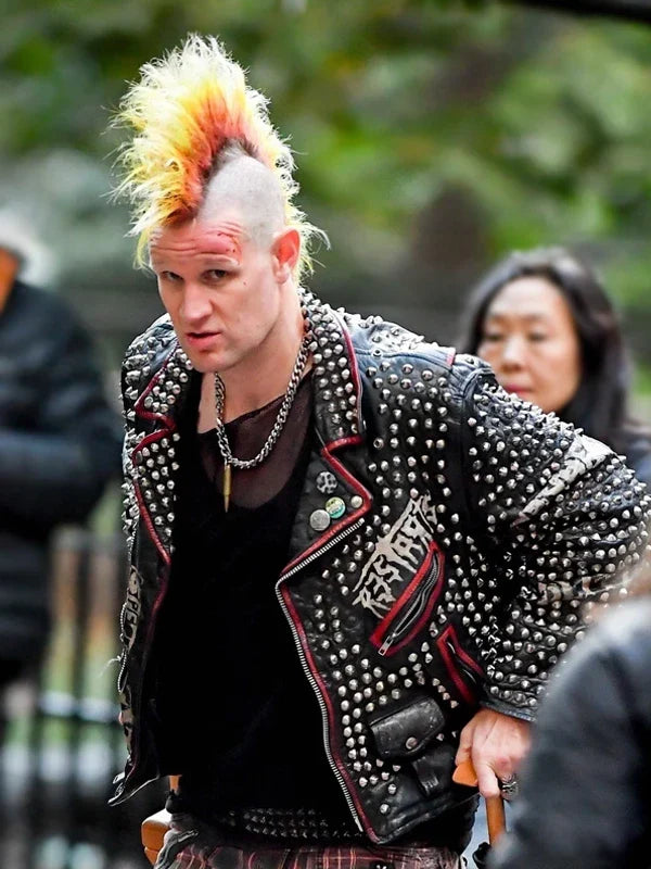 Caught Stealing Matt Smith Studded Biker Leather Jacket