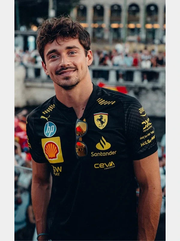 Charles Leclerc Scuderia Ferrari Black T-shirt