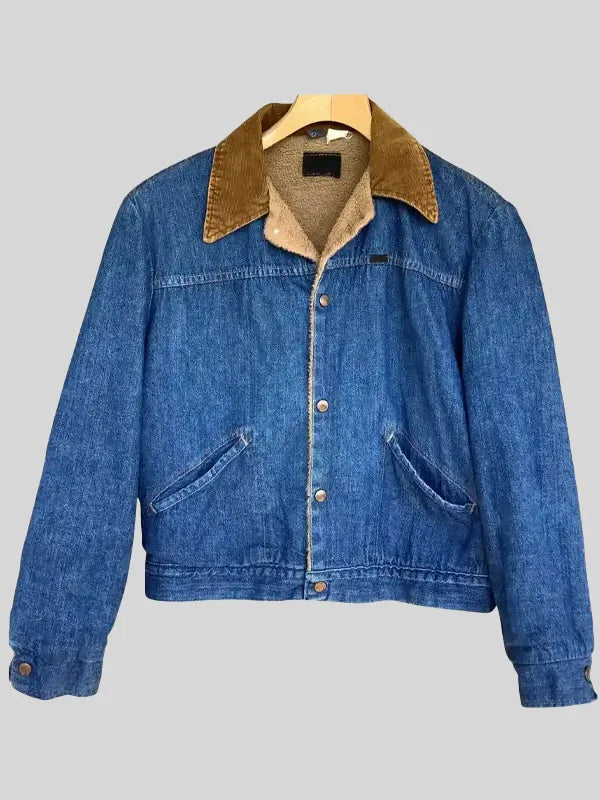 Charlie Heaton Sherpa Blue Denim Jacket