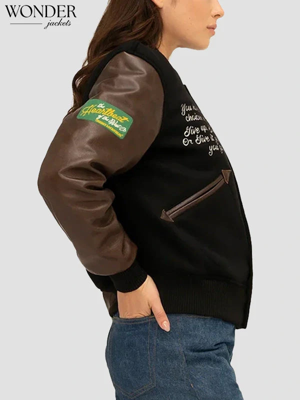 Cherry Rodeo Champ Black & Brown Varsity Jacket