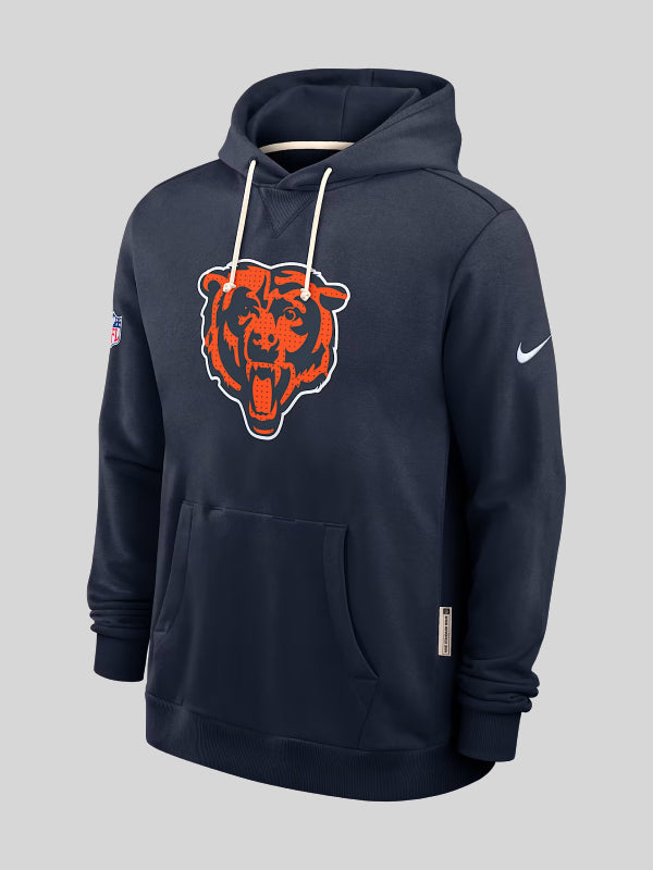 Chicago Bears Initial Home Sideline Men's Nike Dri FiT NFL pullover Hoodie Blue
