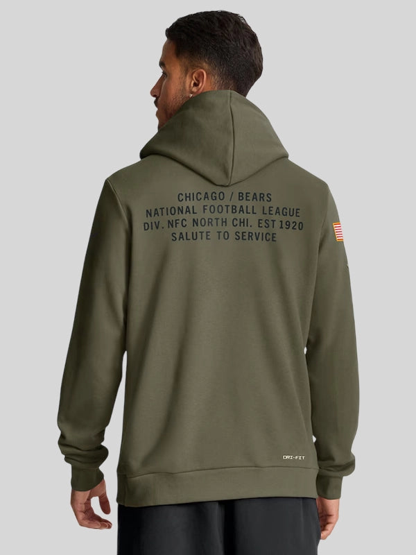 Chicago Bears Nike 2025 Salute to Service Hoodie Olive