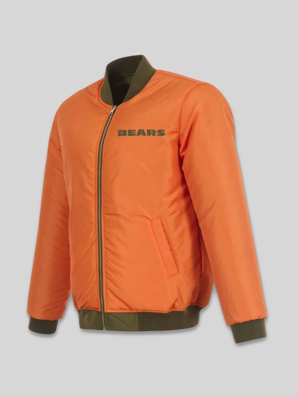 Chicago Bears Reversible Bomber Jacket Orange