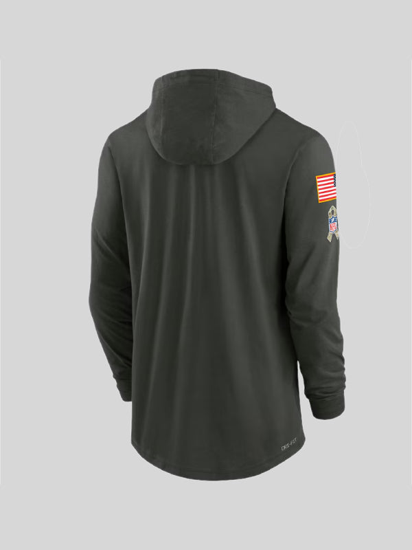 Chicago Bears Salute to Service Hooded Long Sleeve T-shirt 2025