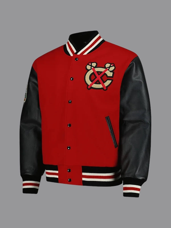Chicago Blackhawks 2025 NHL Winter Classic Full-Snap Coaches Varsity Jacket