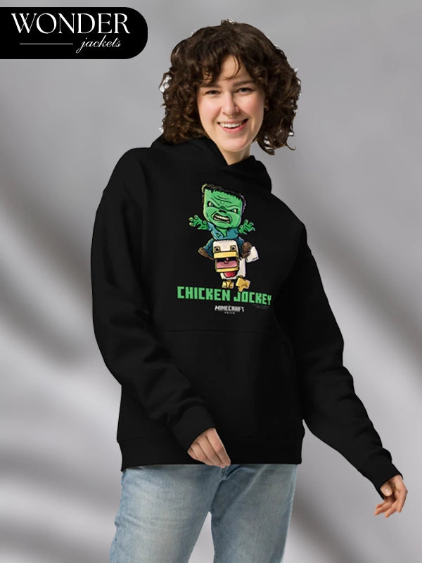 Chicken Jockey A Minecreaft Black Hoodie