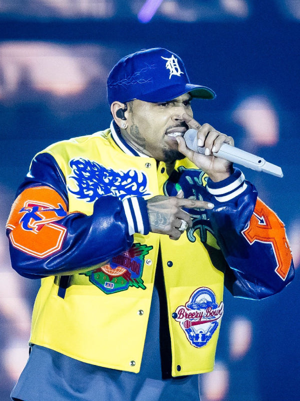 Chris Brown Breezy Bowl Yellow Blue Jacket