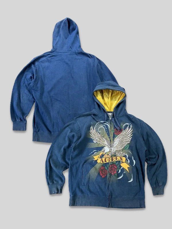 Christian Audigier Eagle & Roses Zip Hoodie