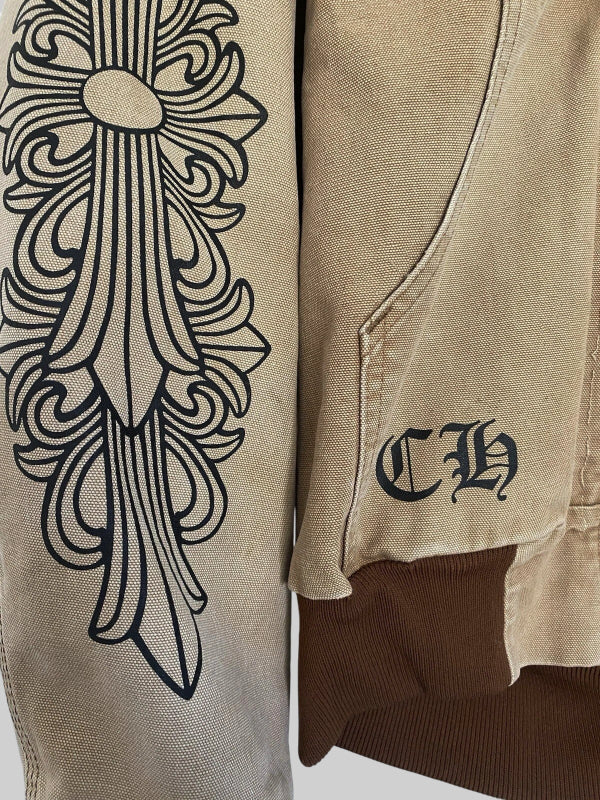 Chrome Hearts Carhartt Hoodie Jacket Brown