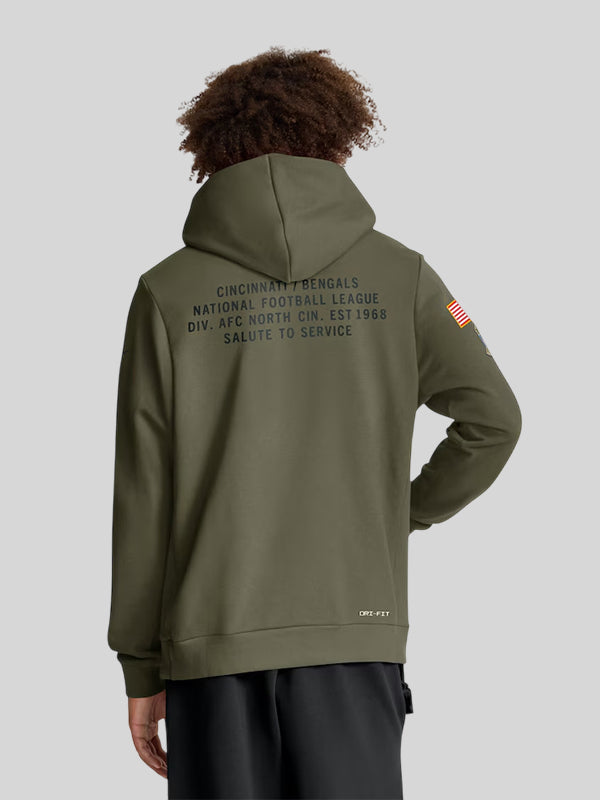Cincinnati Bengals Nike 2025 Salute to Service Hoodie Olive