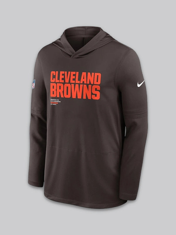 Cleveland Brown Sideline Performance Long Sleeve Hoodie