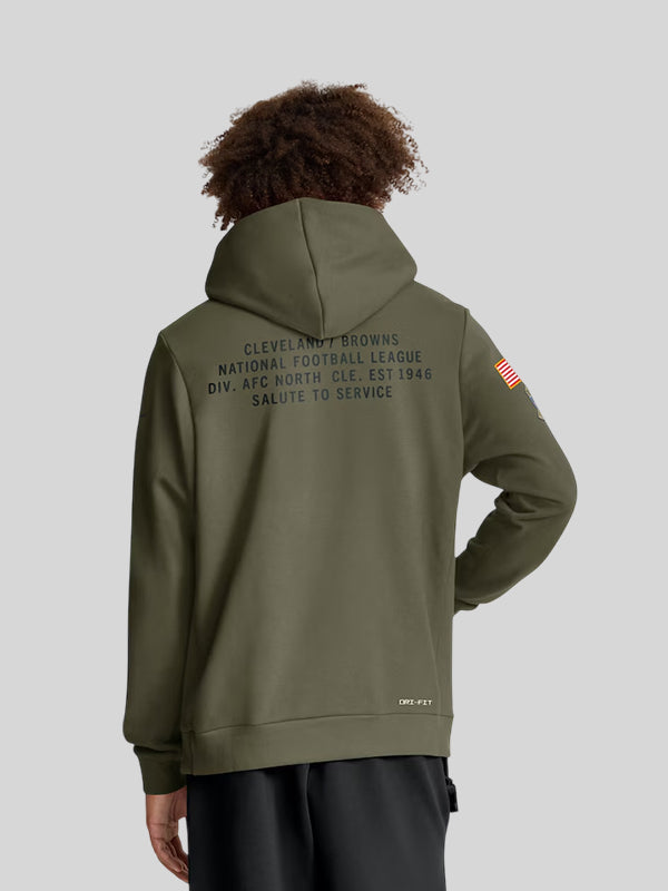 Cleveland Browns Nike 2025 Salute to Service Hoodie Olive
