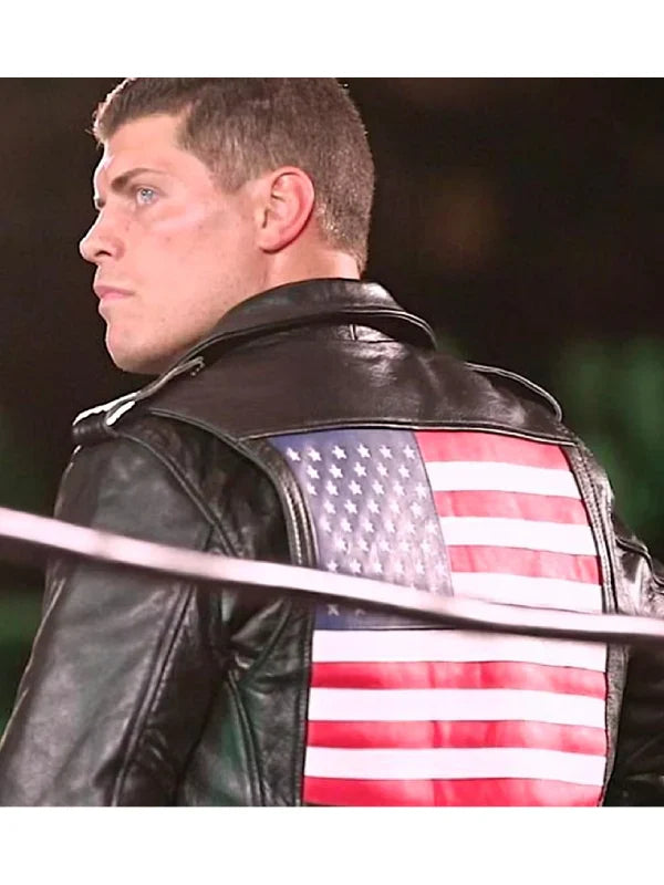 Cody Rhodes US Flag Leather Jacket