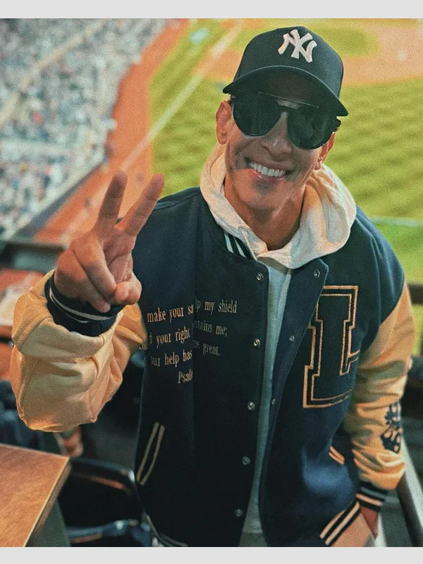 Daddy Yankee Blue & Cream Varsity Jacket