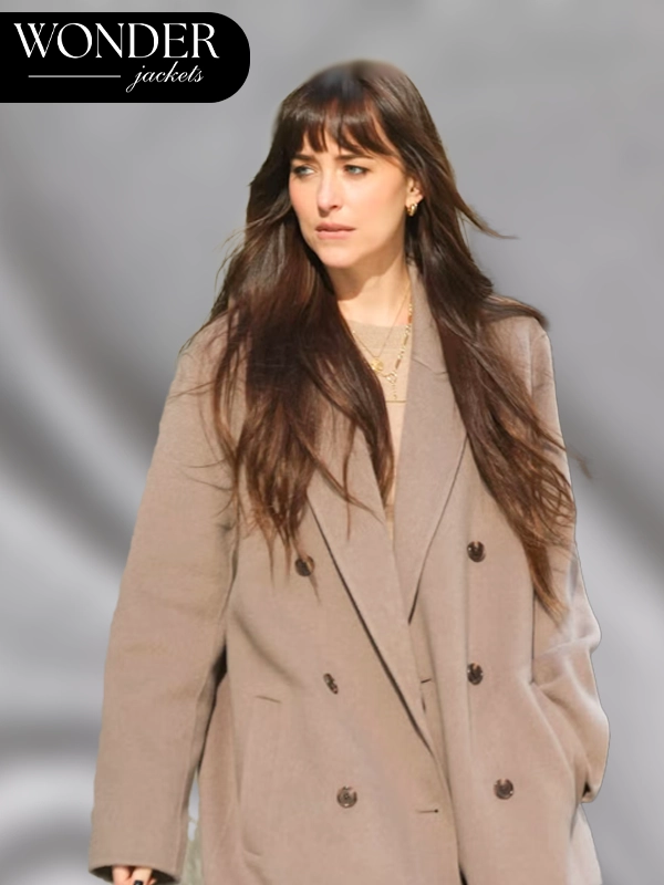 Dakota Johnson Verity 2025 Lowen Ashleigh Grey Trench Coat