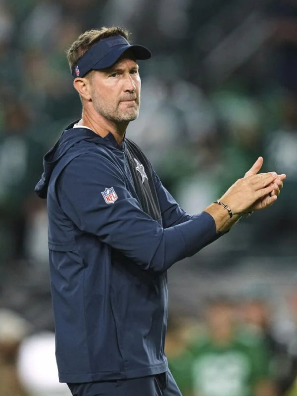 Dallas Cowboys Brian Schottenheimer Half Zip Hoodie Jacket Blue