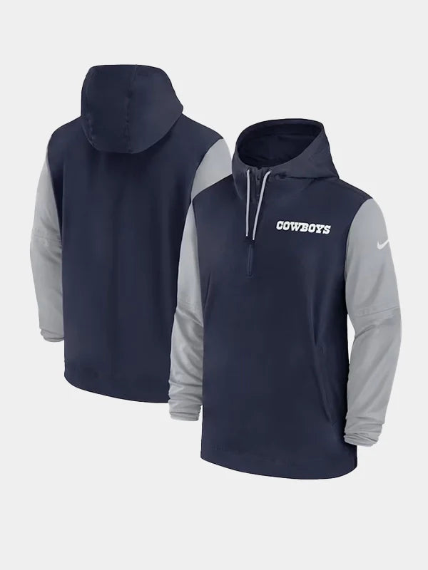 Dallas Cowboys Sideline Pre-Game Half-Zip Hoodie Jacket