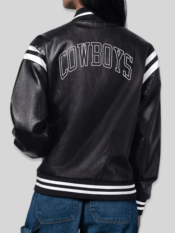 Dallas Cowboys Women's Vegan Leather Varsity Jacket
