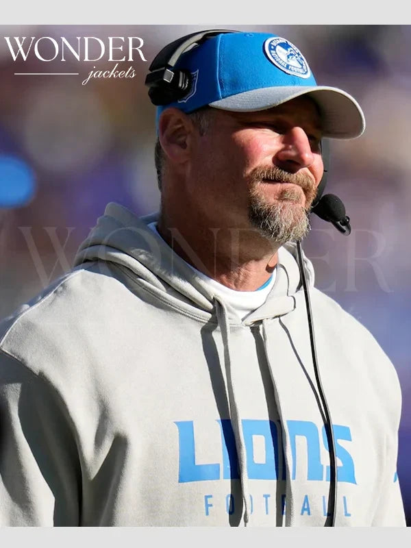 Dan Campbell Detroit Lions Grey Hoodie