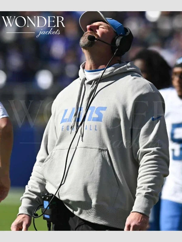 Dan Campbell Detroit Lions Grey Sideline Hoodie