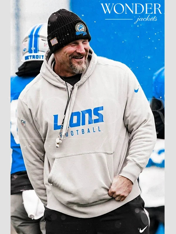 Dan Campbell Detroit Lions Hoodie Grey