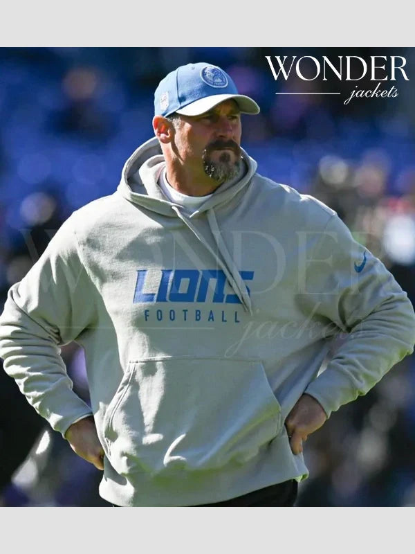 Dan Campbell Lions Grey Sideline Hoodie