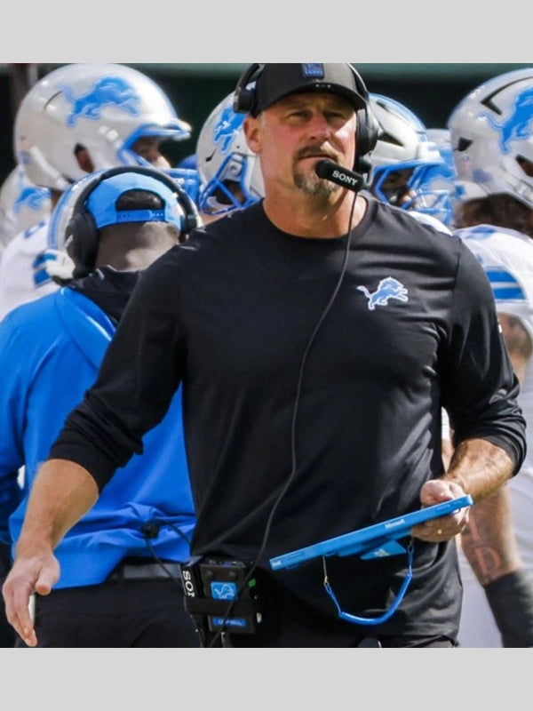 Dan Campbell Detroit Lions Black Long-Sleeve T-Shirt