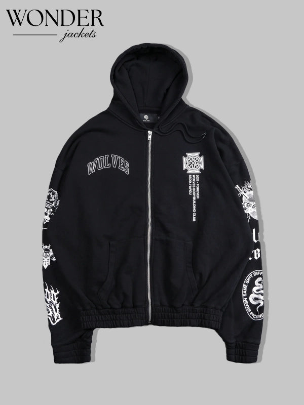 Darc Sport On Our Sleeve Chambers Zip Hoodie Black