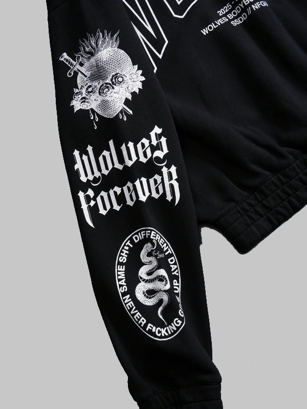 Darc Sport Wolves Forever Black Zip-Up Hoodie