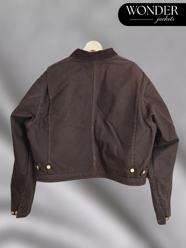 Dark Brown Carhartt x NY Yankees Crop Jacket