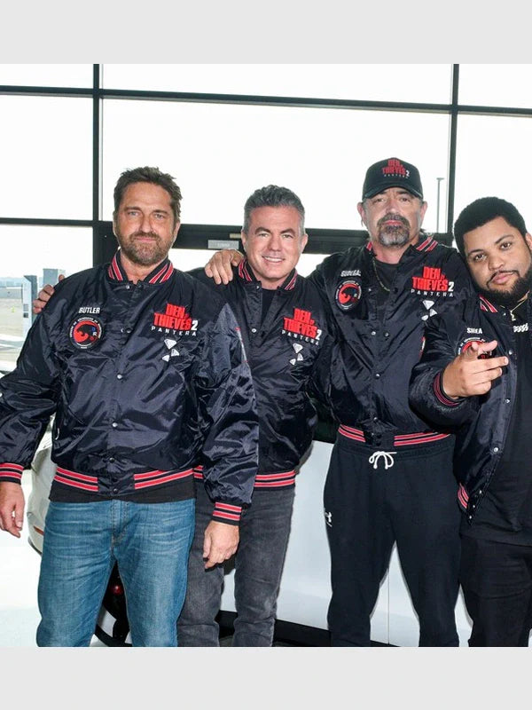 Den of Thieves 2 Pantera Press Tour Varsity Jacket Black
