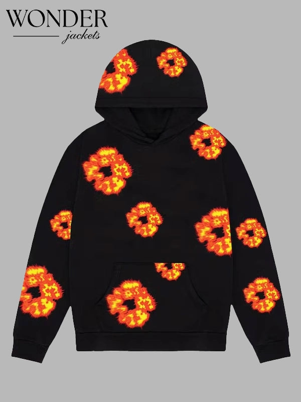 Denim Tears x Offset Wreath Flower Hoodie Black