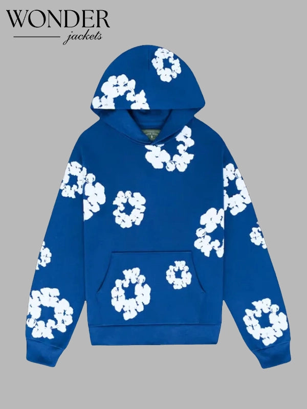 Denim Tears x Offset Wreath Flower Hoodie Blue
